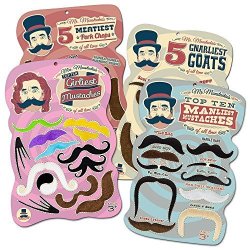 Mr. Moustachio's Facial Hair Four Pack: Top Ten Manliest Girliest Gnarliest And Meatiest Facial Hair Beard And Mustache Assortment