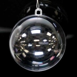 Package Of 12 - Large 100MM Clear Acrylic Fillable Christmas Tree Ornaments