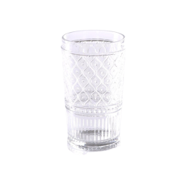 - Hand Pressed Hi Ball Clear Deco Set Of 4