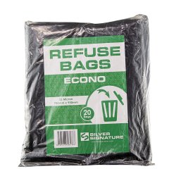 Econo Black Refuse Bags - 25 Micron