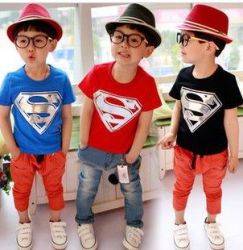 Boys Superman Children T-shirts - Black 4t