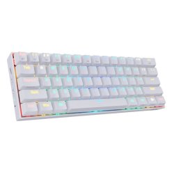 Redragon Draconic Mechanical 61 Key|bluetooth 5.0|RGB 9 Colour Modes|rechargable Battery|type-c Charging Cable Gaming Keyboard White