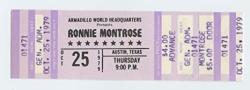 Ronnie Montrose Ticket 1979 Oct 25 Austin Tx Unused