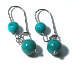 Atenea Handmade Turquoise Earrings With Stainless Steel Ear Wire