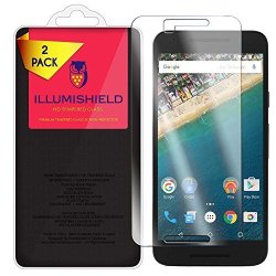 Google Nexus 5X Screen Protector 2-PACK Illumishield HD Clear Tempered Ballistic Glass Screen Protector For Google Nexus 5X 9H Hardness Anti-bubble Shield