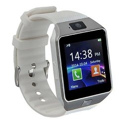 Pandaoo Smart Watch Mobile Phone Unlocked Universal GSM Bluetooth 4.0 Music Player Camera Calendar Stopwatch Sync With Android Smartphones White
