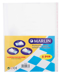 Marlin A4 Slipon Book Covers 120MICRON Pack Of 5 Retail Packaging No Warranty