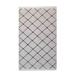 Geometric Squares 80X150 White black Carpet