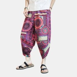 Ethnic Style Printing Baggy Harem Pants