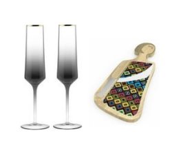 Andy Cartwright Afrique Dusk Champagne Glass Set & Andy Cartwright Miss Smarty Pants Serving Set
