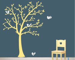 Birds And Tree Living Room Vinyl Wall Decal Stickers Easy Peel & Stick Wall-decor WM-WSTK177A