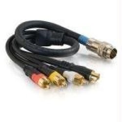 C2G CABLES To Go 42095 Rapidrun Svideo And Composite Video And Stereo Audio Flying Lead 1.5 Feet Black