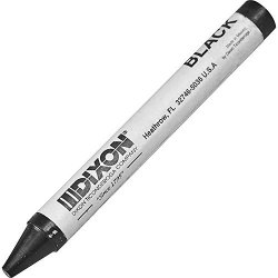 Dixon 05005 Marking Crayons Nontoxic 5" X9 16 Wax 1DZ. Black