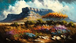 Canvas Wall Art - Misty Table Mountain - B1024 120 X 80 Cm