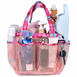 Giway Pink Mesh Shower Totes Large Capacity Camping Shower Caddy Quick-drying Portable Shower Organizer
