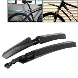 Plastic + Steel Front & Rear Mudguard For 26 Inch Bike Mtb Black