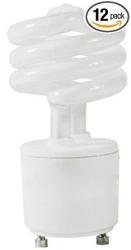12 Pack Satco S8203 13 Watt T2 Ultra Mini Spiral 2700K Soft White Compact Fluorescent Light Bulb with GU24 Base 60 Watt Replacement 