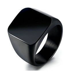 Anazoz Stainless Steel Rings For Men Wedding Rings Punk Style Black Polished 19MM Size 7