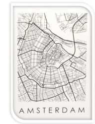 Print Of City Map On Glass - Amsterdam