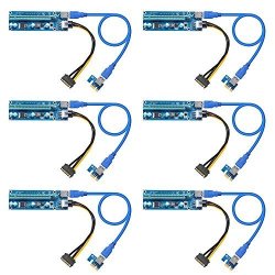 Bitcoin Mining Dedicated Card Dr.meter 6-PACK Ver 006 Pci-e 16X To 1X Powered Riser Adapter Card W 60CM USB 3.0 Extension Cable &