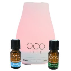 Orico Oco Life White Diffuser With Breathe & Reawaken Oils
