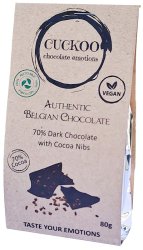 - 70% Dark Chocolate & Cocoa Nibs