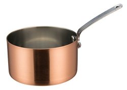 Winco DCWA-204C 3-1 2?DIA X 2?H Stainless Steel MINI Sauce Pan With Long Handle Commercial Grade Copper-plated Sauce Pot Small Saucepan