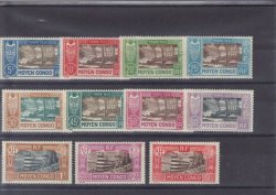 French Congo: Sg No D 75-85 Very Lightly Hinged Postage Due Stamps.