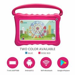 KIDS Tablet 7 Toddler Tablet For Edition Tablet With Wifi Camera Children's Tablets Android 8.1 Parental Control With Shockproof Case 1GB + 16GB Rose Red