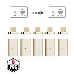 Netdot 2 Pack GEN5 Micro USB To Magnetic Micro USB Adapter Compatible With Android Devie Micro USB ADAPTER 5 Pack Gold