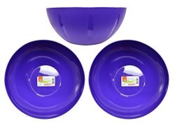 Black Duck Brand Set Of 3 Click Home Design Large Purple 10" X 4.25" Serving And Mixing Bowls 135 Fluid Oz 3 Purple