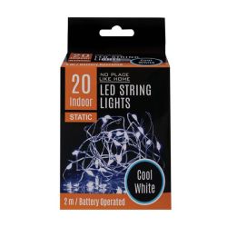 LED String Lights - Static - Cool White - 20 Lights - 2M - 8 Pack