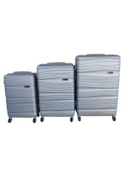 3 Piece Travel 30 Luggage Suitcase Bag Set-stylish -silver