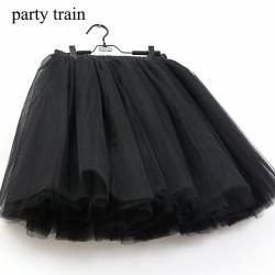Party Train 7 Layers Fashion Skirt Tulle Skirt - Black One Size