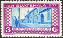 Guatamala 1937 General Post Office 3cent Value Lightly Mounted Mint Sg 336
