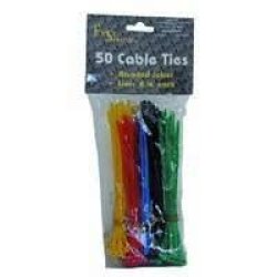 Cable Ties Assorted Colours Pack Of 50