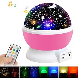Remote Night Light For Kid Beartwo Music Baby Night Light Rotating Star Projector USB Rechargeable Night Lighting Lamp For Kids And Nursery Decor
