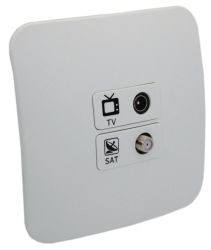Socket Tv & Satellite 1 White