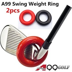 A99 Golf Club Weighted Swing Ring - Swing Warm-up Tool Warm Muscles Red + Black 2PCS