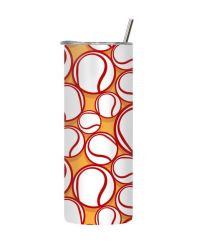 BALL9 20 Oz Tumbler With Lid And Straw Trendy Tennis Graphic Design GIFT239