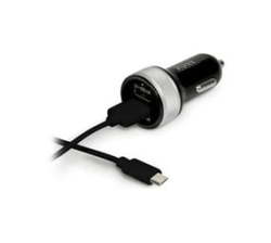 Car Charger - 2X USB And Lighting - Smart Charge - Black