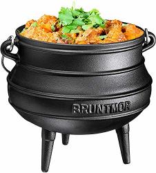 Cast Iron Pre-seasoned Potjie African Pot With Lid 8 Quarts Size 3