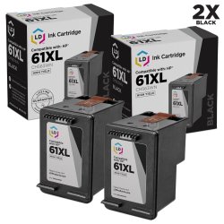LD Products Ld Remanufactured Ink Cartridge Replacements For Hp 61XL CH563WN High Yield Black 2-PACK