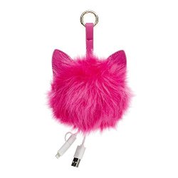 Deals On Tri Coastal Design Cat Ears Tech Charger Pom Bag Charm Cat Ears Tech Charger Pom Bag Charm