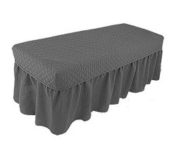 Massage Bed Skirt Table Cover Linen Valance Sheet Spa Beauty Salon Equipment Dark Grey