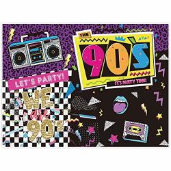 Allenjoy 8X6FT Fabric I Love The 90S House Party Backdrop For Hip Hop Rock Music Dance Disco Wall Colorful 90'S Adult Birthday Event Banner