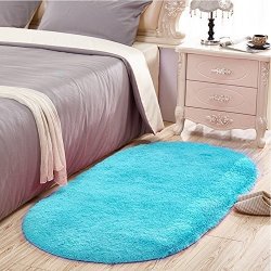 Sanmu Soft Velvet Silk Rugs Simple Style Modern Oval Shaggy Carpet Fashion Bedroom Mat For Dining Living Room Rugs And Girls Room Home Decor