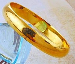 9ct Solid Gold "c Shaped" 15mm Bangle