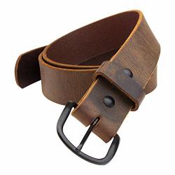 Bootlegger Leather Belt Made In Usa Black Buckle - 36