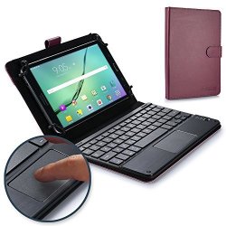 Samsung Galaxy Tab Pro 8.4 Keyboard Case Cooper Touchpad Executive 2-IN-1 Wireless Bluetooth Keyboard Mouse Leather Travel Cases Cover Holder Folio Portfolio + Stand